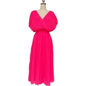 Armani Exchange Grecian Pleated Midi Dress – Hot Pink, Size 4, NWT minor defect